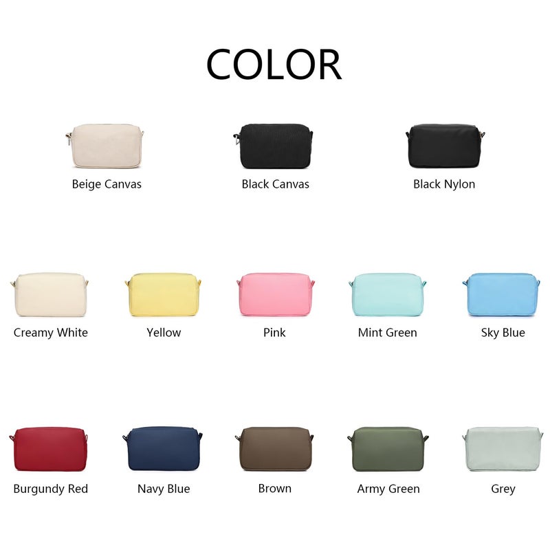 YONBEN Organizer Bag -Lightweight Cosmetic Bag with Ring Clasp, Perfect Travel Makeup Bag for Women,nylon Stand Up Design (Beige/Canvas) - Image 3